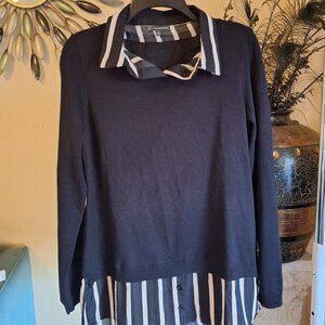 ADRIANNA PAPELL | Navy Blue Sweater (M)